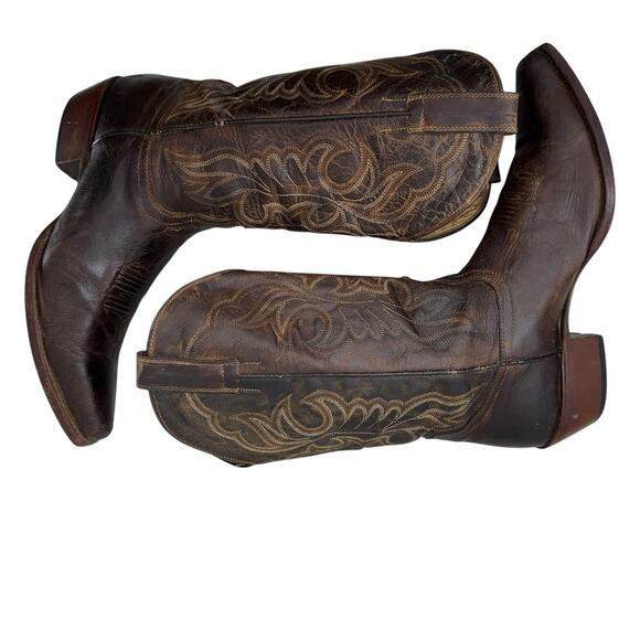 Shyanne Loretta Western Boots Women 9.5B Brown Leather Cowgirl Pointed Snip Toe - Picture 7 of 11